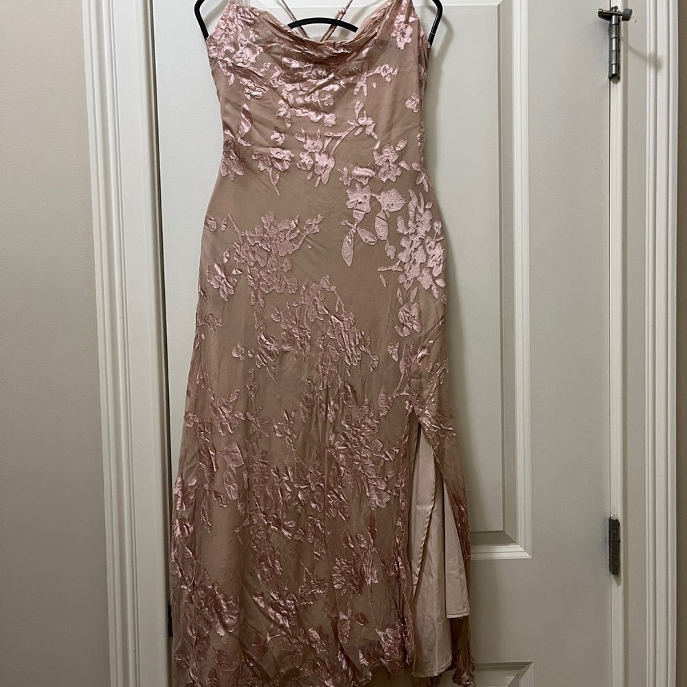 Elegant Pink Floral Women's Dress